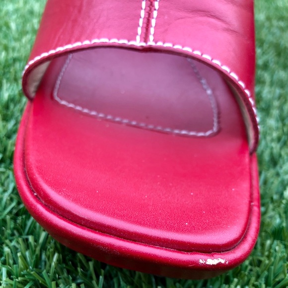 Lauren Ralph Lauren Red Wedge Sandals Size 8.5 - Picture 6 of 6